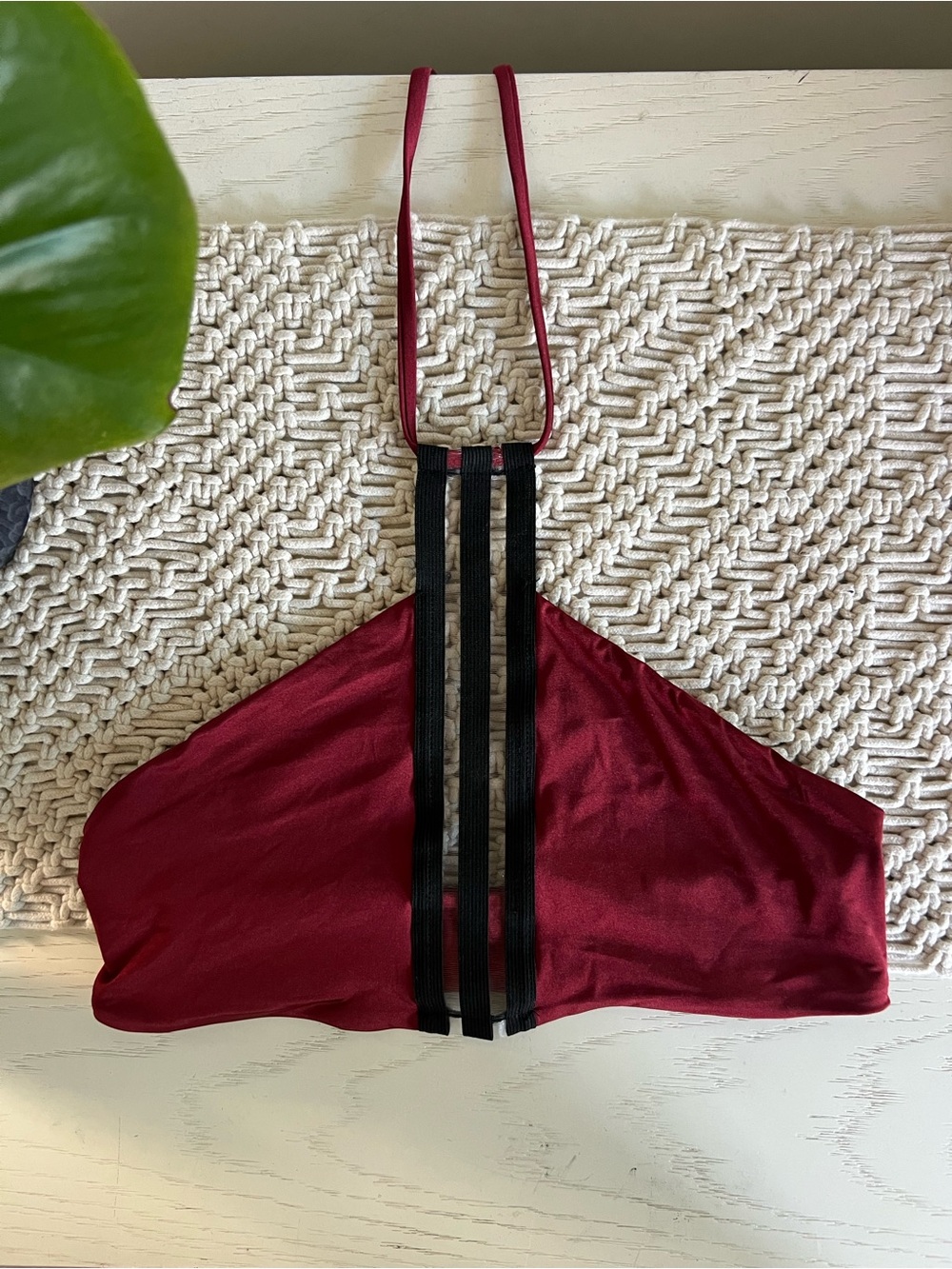Beach bunny red and black bikini top
